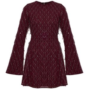 ROTATE BIRGER CHRISTENSEN Purple Dress With Shimmering Fringes