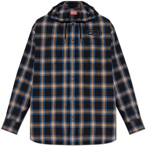 DIESEL Blue Shirt “S-Dewny-Hood-Ajfi” for men