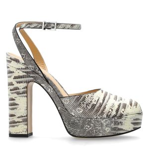 Fendi White Leather Heeled Sandals