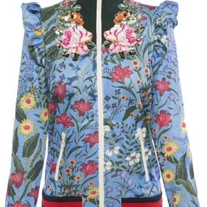 Gucci Blue 'embroidered New Flora' Sweatshirt