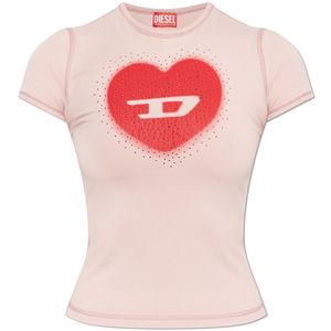 DIESEL Pink T-Shirt 'T-Uncuties-Long-S5'