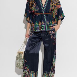 Etro Blue Wide-Leg Trousers