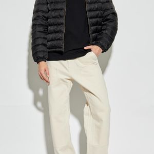 Versace Black Down Jacket With Stand-Up Collar for men