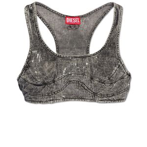DIESEL Grey 'De-Toppy-S' Denim Crop Top
