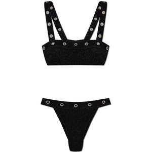 Oseree Black Two-Piece Swimsuit