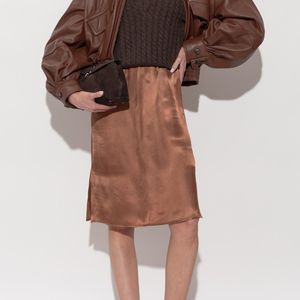 ROTATE BIRGER CHRISTENSEN Brown Wool Sweater With V-Neck