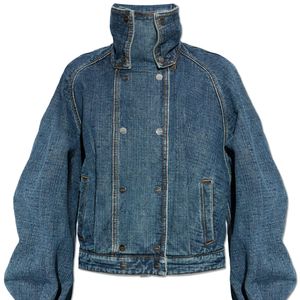 Lanvin Blue Denim Jacket With Stand-Up Collar