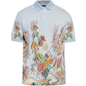 Etro Blue Patterned Polo for men