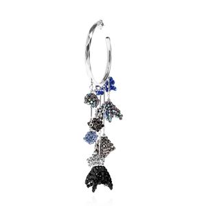 Isabel Marant Blue Single Earring With Shimmering Crystals