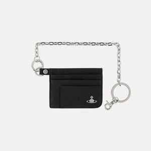 Vivienne Westwood White Flat Chain Card Holder Faux Leather