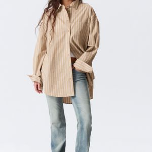 Monki White Oversized Long-Sleeved Shirt