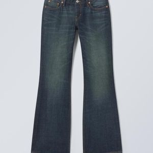 Weekday Blue Nova Low Rise Slim Bootcut Leg Jeans
