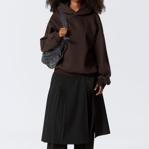 Weekday Black Oversized Heavy Cotton Fleece Hoodie