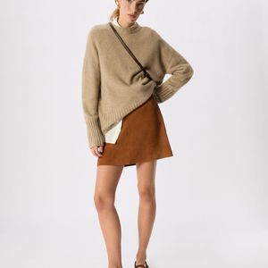 Whistles Natural Suede A Line Skirt