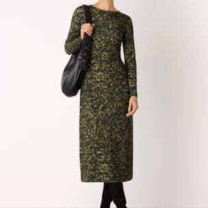 Whistles Animal Jersey Ruched Dress