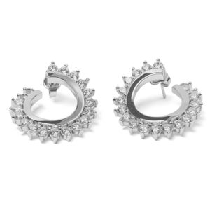 Belinda Jewelz Metallic Gemstone Starburst Hoop Earrings