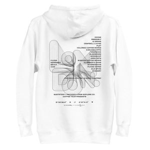 Anchor and Crew White Gustatory London Coffee Scene Cotton Blend Embroidered Hoodie