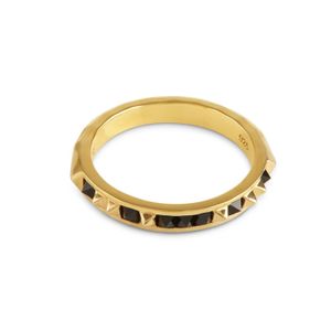 Kasun Metallic Onyx Set Crocodile Ring