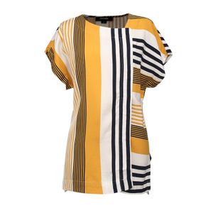 Smart and Joy Yellow Long Stripe Print Game Top