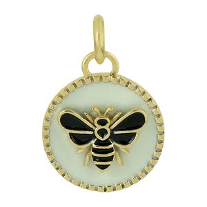 Artisan Metallic Solid Gold Bee Enamel Charm Handmade