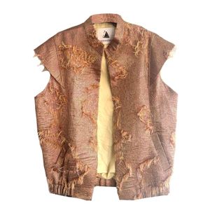 Mirimalist Brown Fringe Copper Vest