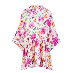 Belyed Handcraft Pink Nelly – Floral Crepe Dress By Belyed