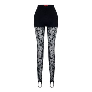 Pcfg Black The Party Edit Lace Leggings With Built-In Ribbed Shorts
