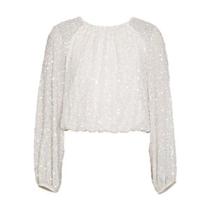 Rose & Nancy White Zara Ivory Sequin Blouse