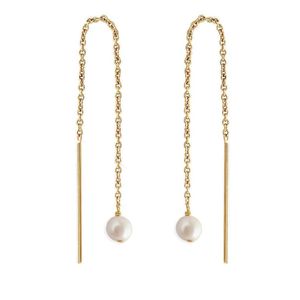 Astor & Orion Metallic Paloma Minimalist Pearl Threaders On Sterling