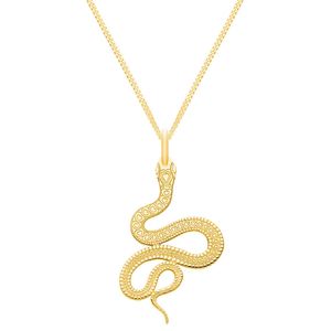 CarterGore Metallic Medium Gold Snake Pendant Necklace