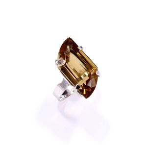 Mineralgems•Studio White Cognac Citrine Quartz Ring