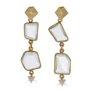 Loni Paul Jewelry Metallic Asymmetrical Quartz Earrings