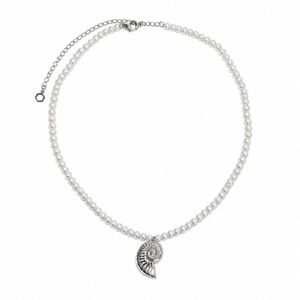Cier Metallic Nautilus Pearl Necklace