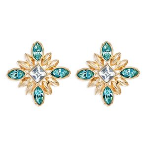 Grosse Blue Rhinestone Clip On Earrings, Series Athene