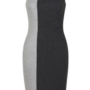 Conquista Black Sleeveless Two Tone Knit Dress