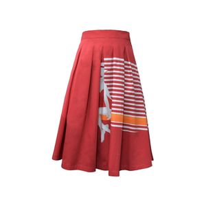 My Pair Of Jeans Red Cannes Midi Skirt