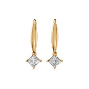 Aya Fine Jewelry Metallic Frey Princess Cut Lab Grown Diamond Drop Earrings