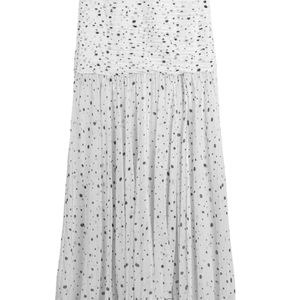 Nocturne White Printed Slit-Detail Maxi Skirt