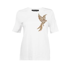 House of Laines London White Laines Couture Embellished Bird Of Paradise T-Shirt