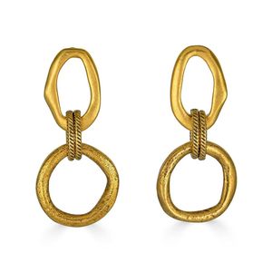 Loni Paul Jewelry Metallic Sculpted Circle Drop Earrings