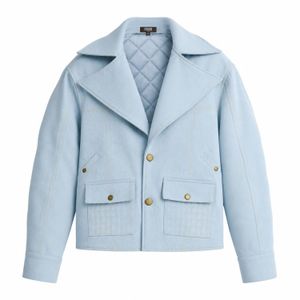 Luroq London Blue Stonewashed Quilted Blazer for men