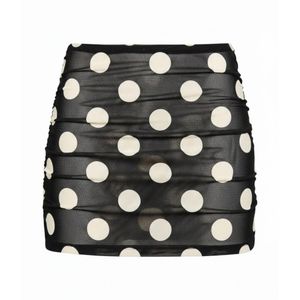 Montce Black Polka Dot Ruched Micro Skirt