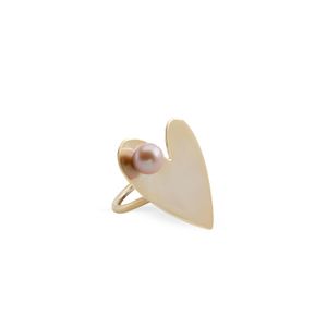 Silver Moon Natural Sterling Ring – Pure Pearl Heart
