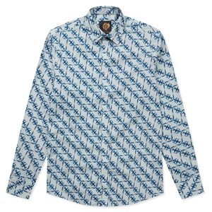 Gresham Blake Blue Frog Skeleton Shirt for men
