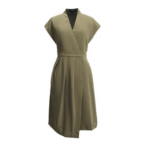 Smart and Joy Green Wrap Effect Dress With Belt