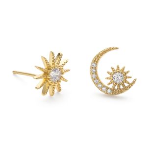 Elk & Bloom Metallic Star & Crescent Moon Earrings