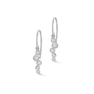 Dower & Hall White Solid & Diamonds Small Cascade Drop Earrings