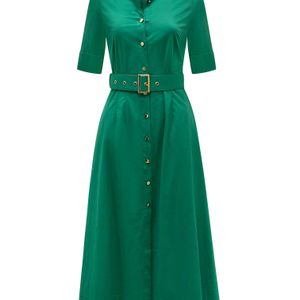 Why Mary Green Shirt Dress Midi