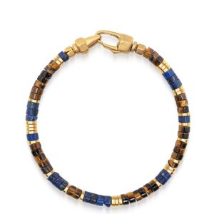 Nialaya Metallic Earth Royale Heishi Bracelet for men
