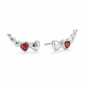 Harfi Pink Dainty Love Heart Sterling Stud Earrings